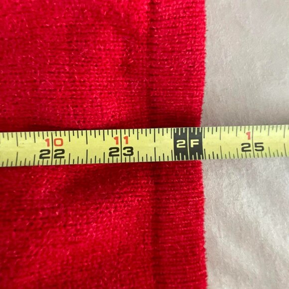 MOFFI charming red chenille women's vest with embroidered butterfly, SIZE SMALL - Picture 10 of 11